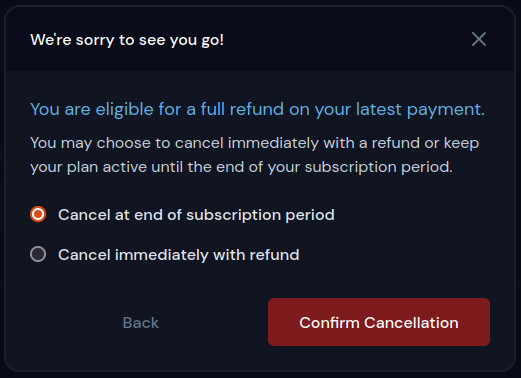 Cancellation Confirmation